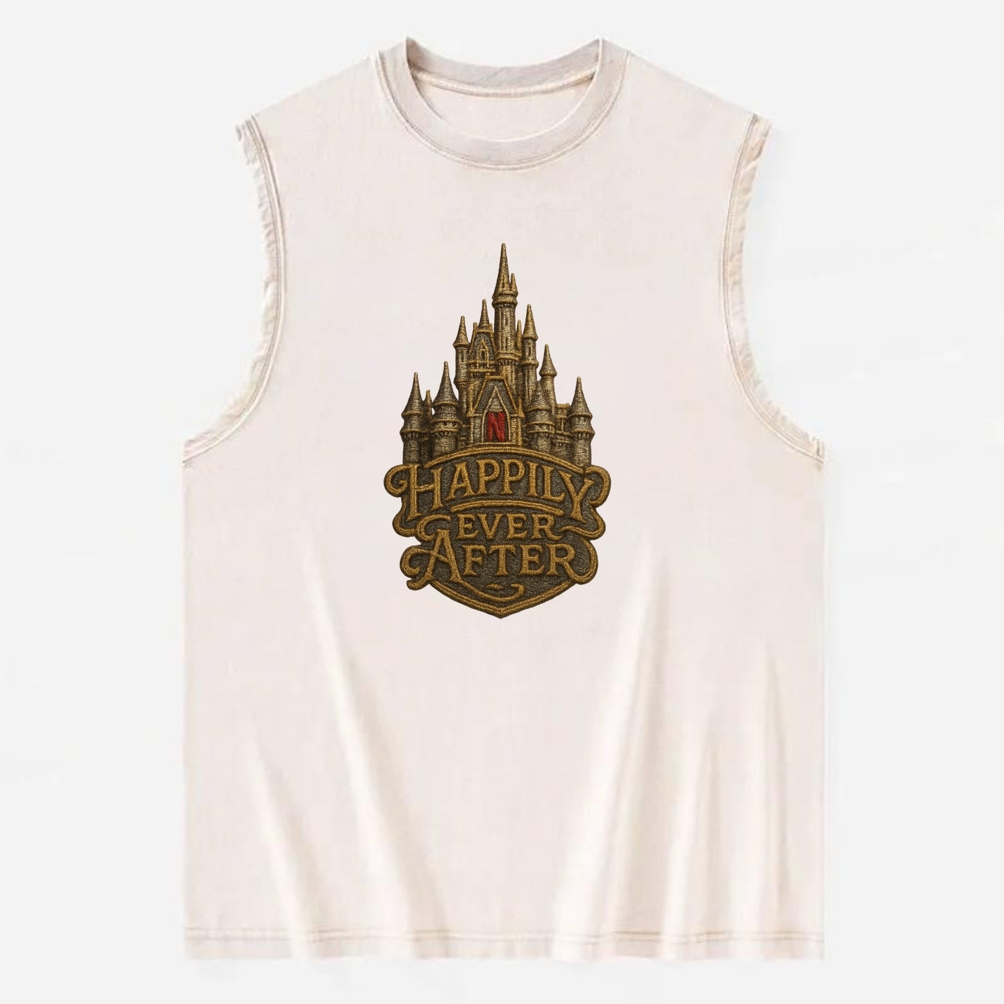 Happily Ever After  - Vintage Washed Tank - Beige