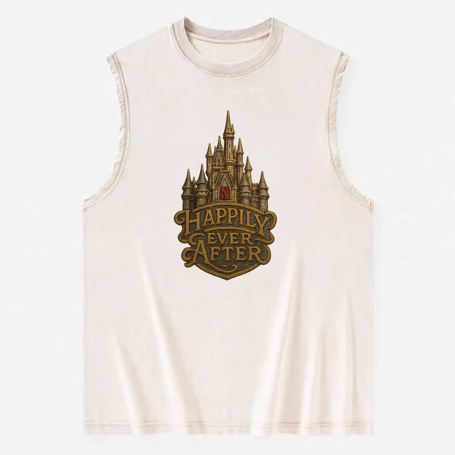 Happily Ever After  - Vintage Washed Tank - Beige
