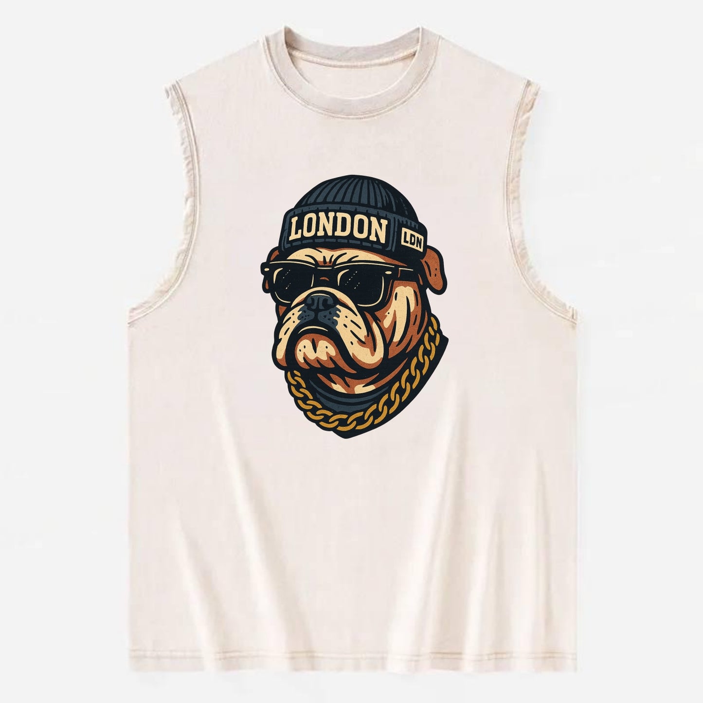 London Bulldog - Vintage Washed Tank - Beige