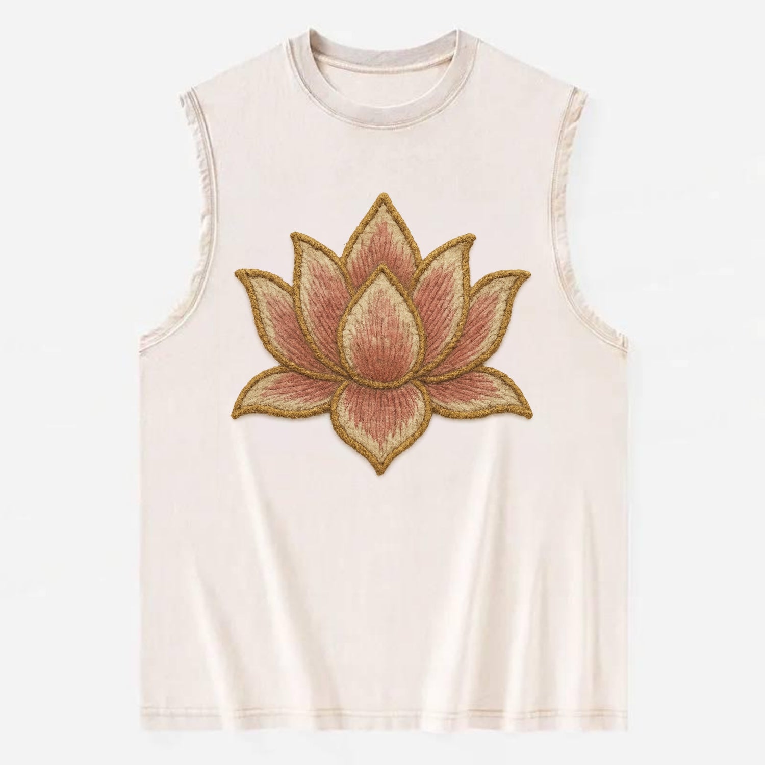 Lotus Flower - Vintage Washed Tank - Beige