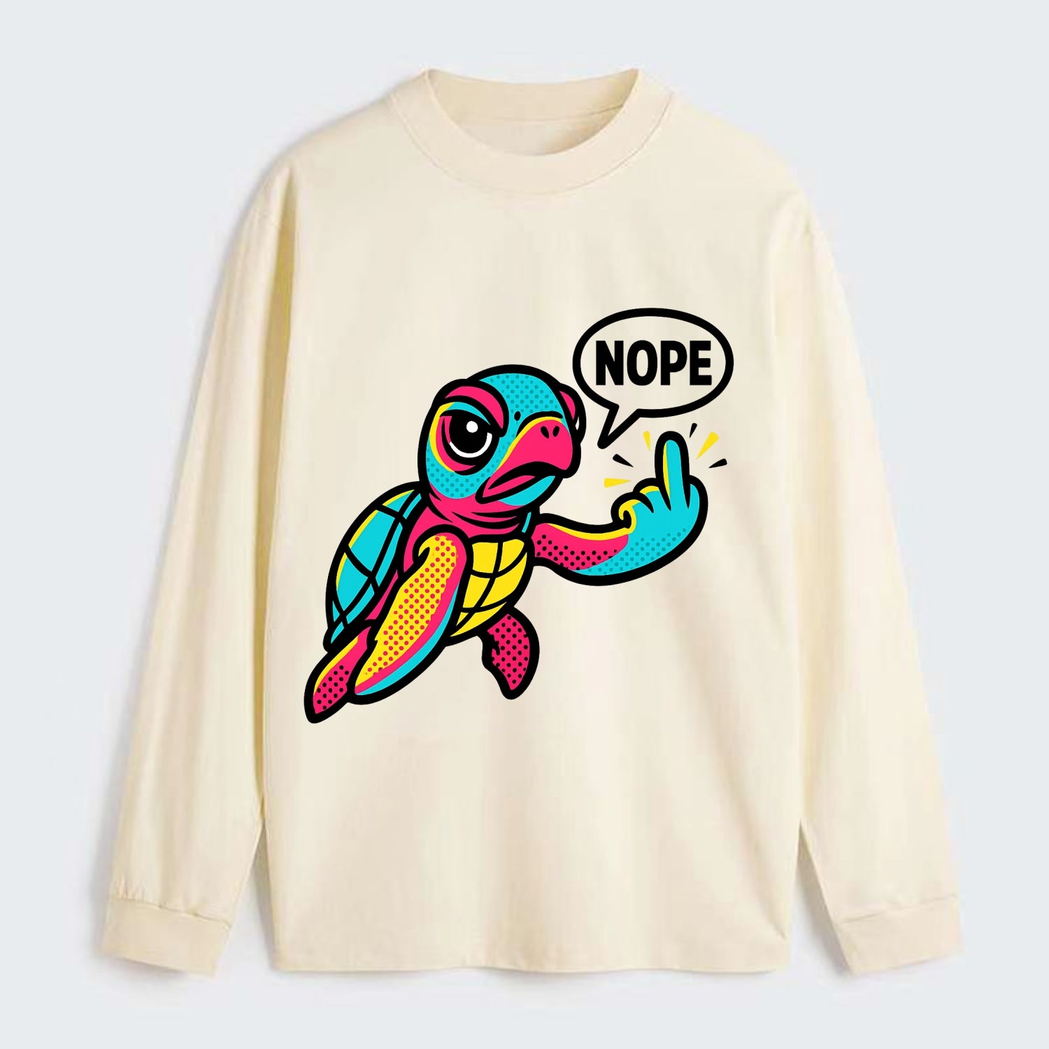 baby sea turtle swimming gracefully, one flipper extended sassily - Classic Long Sleeve Shirt - Beige