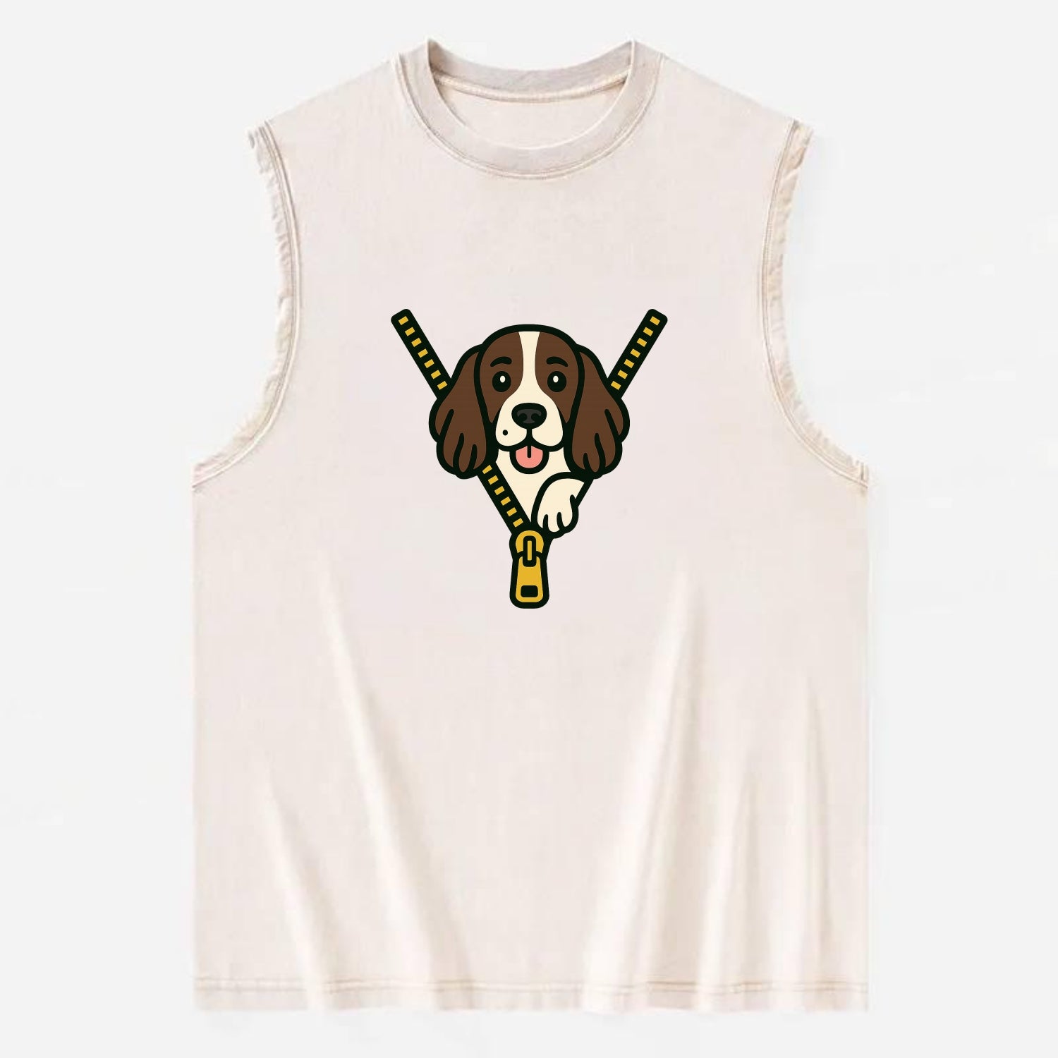 English Springer Spaniel - Vintage Washed Tank - Beige
