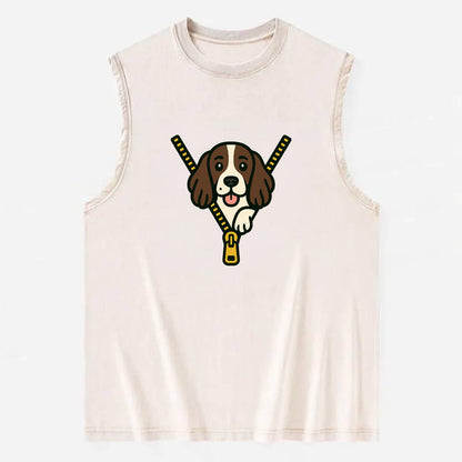 English Springer Spaniel - Vintage Washed Tank - Beige