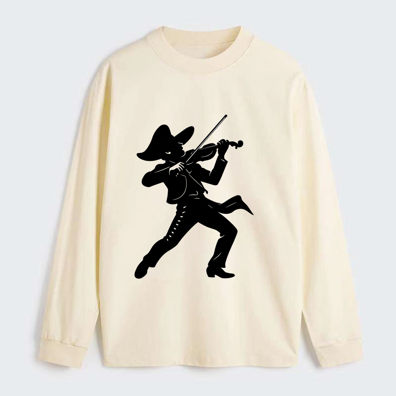 Mariachi violinist passionate performance - Classic Long Sleeve Shirt - Beige