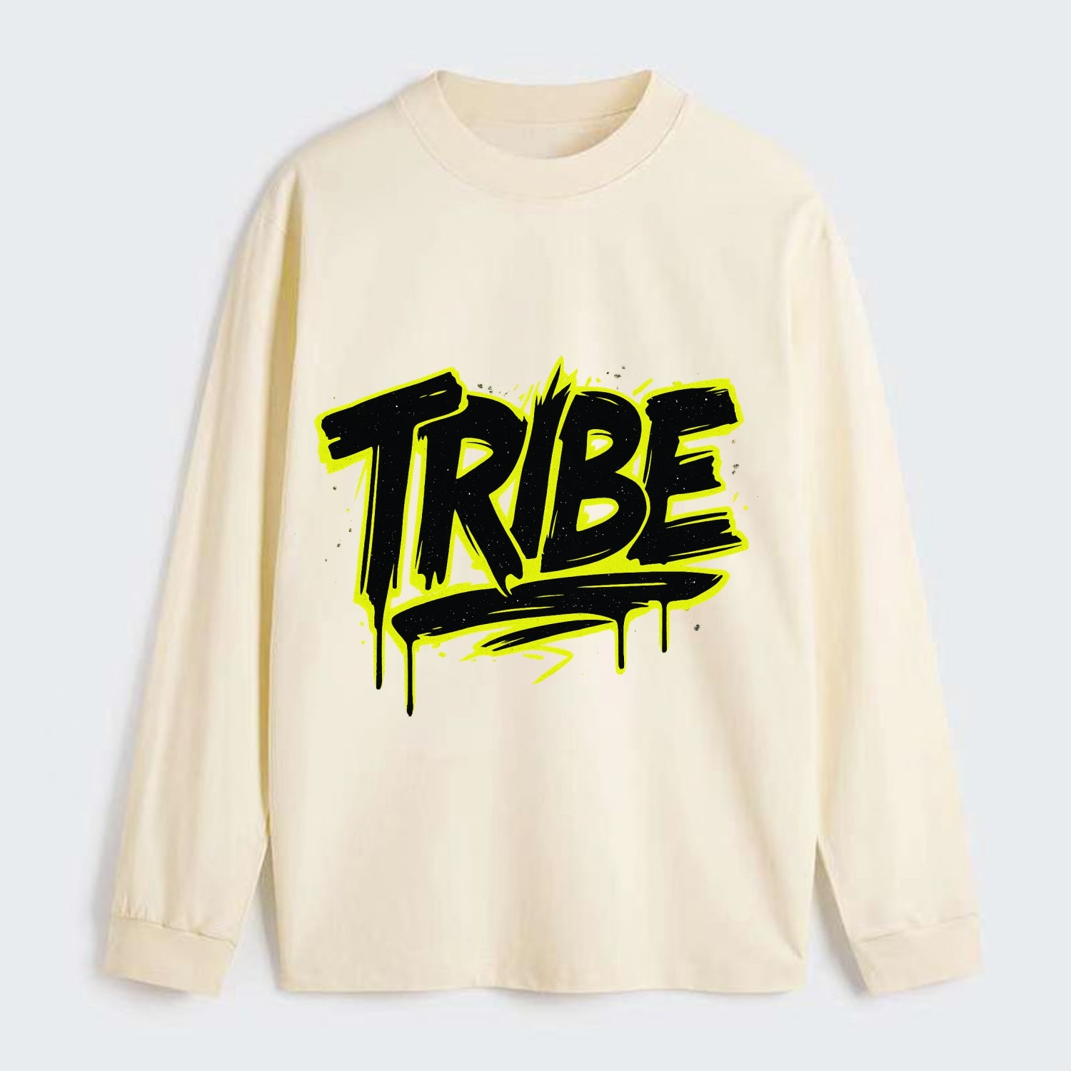 Bold typography design - "TRIBE" - your community, your group - Classic Long Sleeve Shirt - Beige