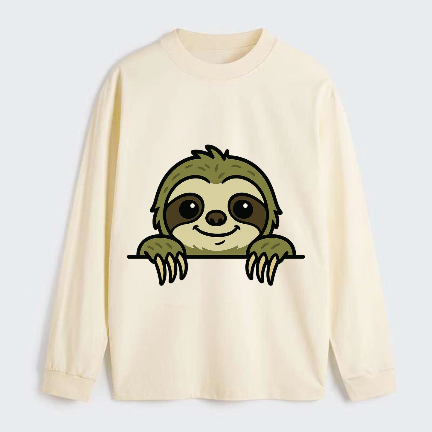 Sloth  - Classic Long Sleeve Shirt - Beige