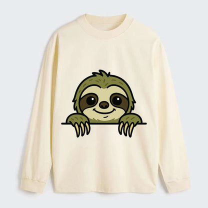 Sloth  - Classic Long Sleeve Shirt - Beige