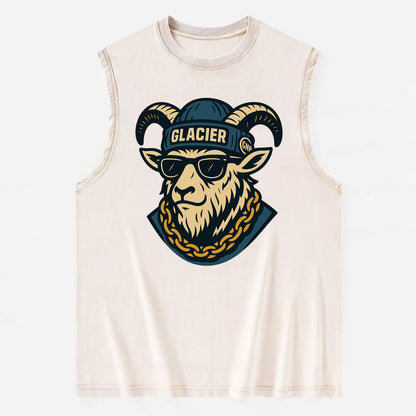 Glacier Mountain Goat - Vintage Washed Tank - Beige