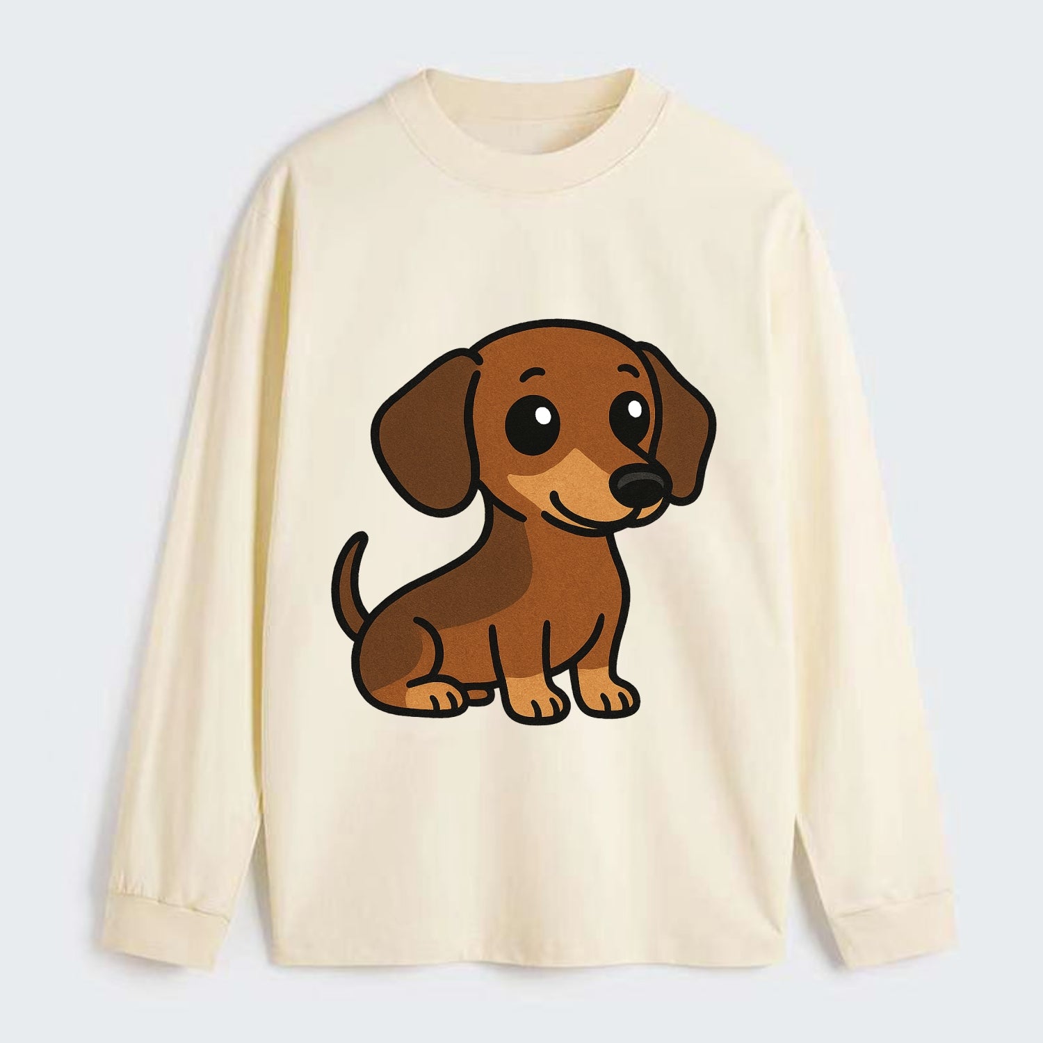 Dachshund - Long body profile view - Classic Long Sleeve Shirt - Beige