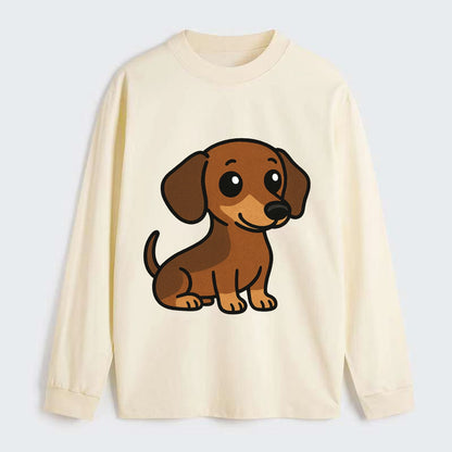 Dachshund - Long body profile view - Classic Long Sleeve Shirt - Beige