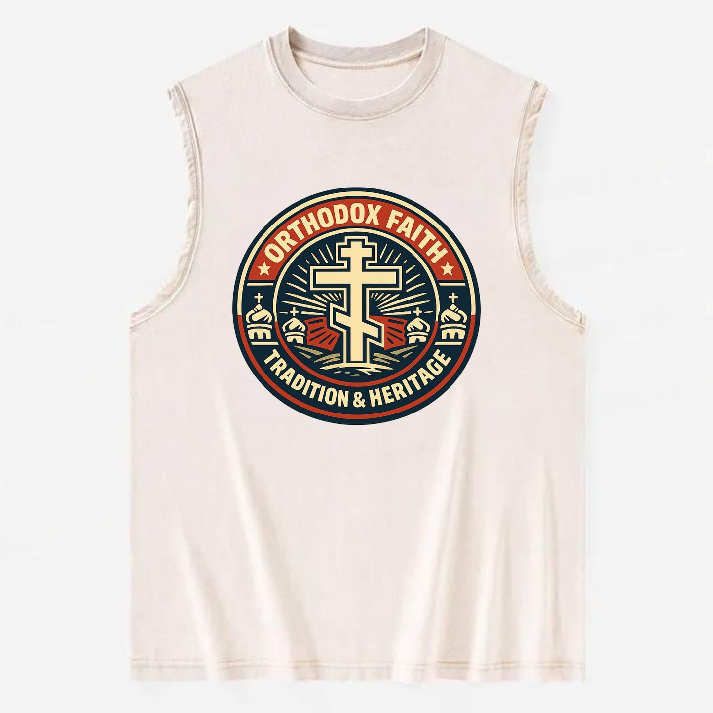 Faithful Heritage Emblem - Vintage Washed Tank - Beige