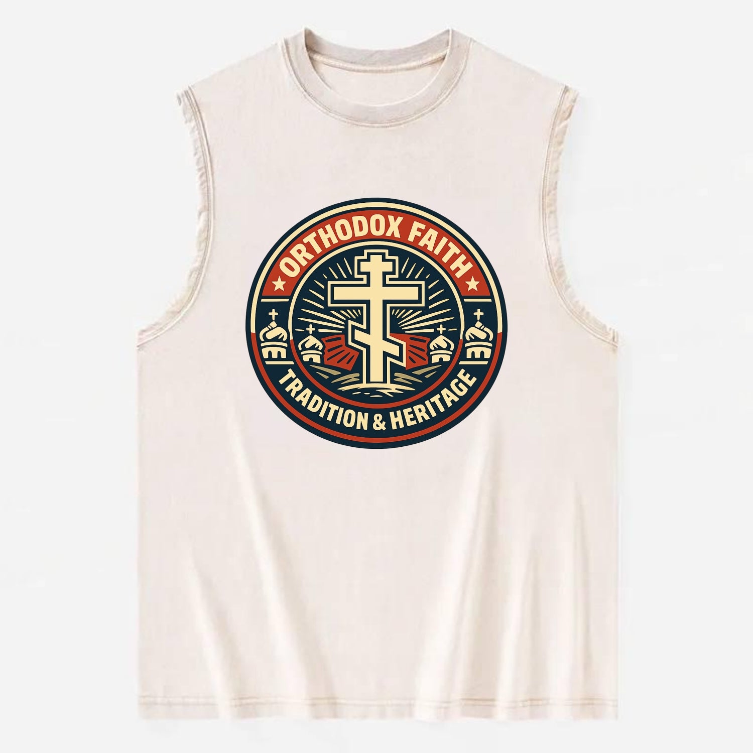 Faithful Heritage Emblem - Vintage Washed Tank - Beige