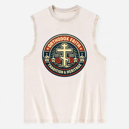 Faithful Heritage Emblem - Vintage Washed Tank - Beige