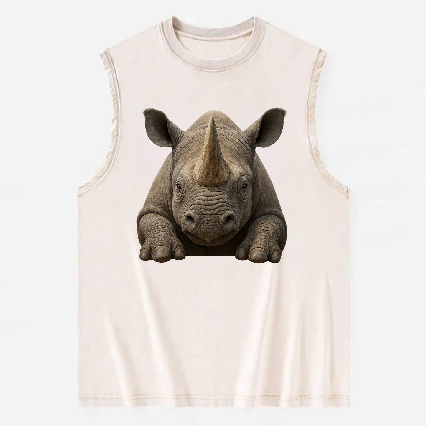 Rhinoceros  - Vintage Washed Tank - Beige