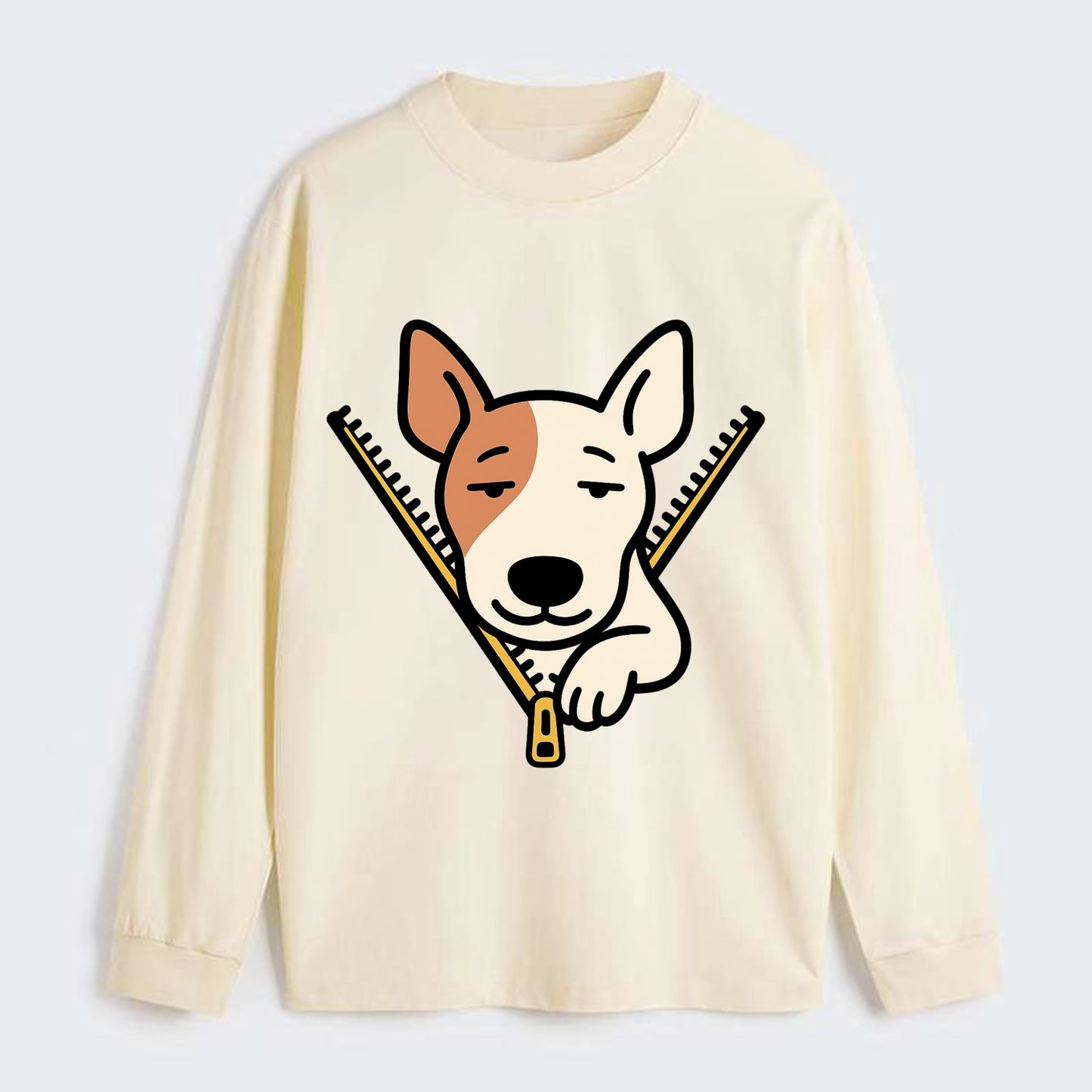 Bull Terrier - Classic Long Sleeve Shirt - Beige