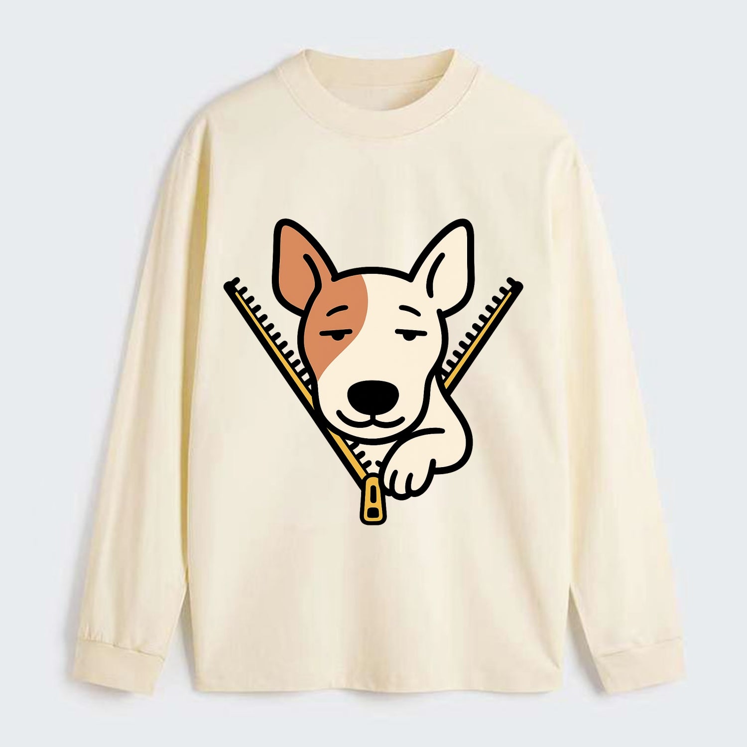Bull Terrier - Classic Long Sleeve Shirt - Beige