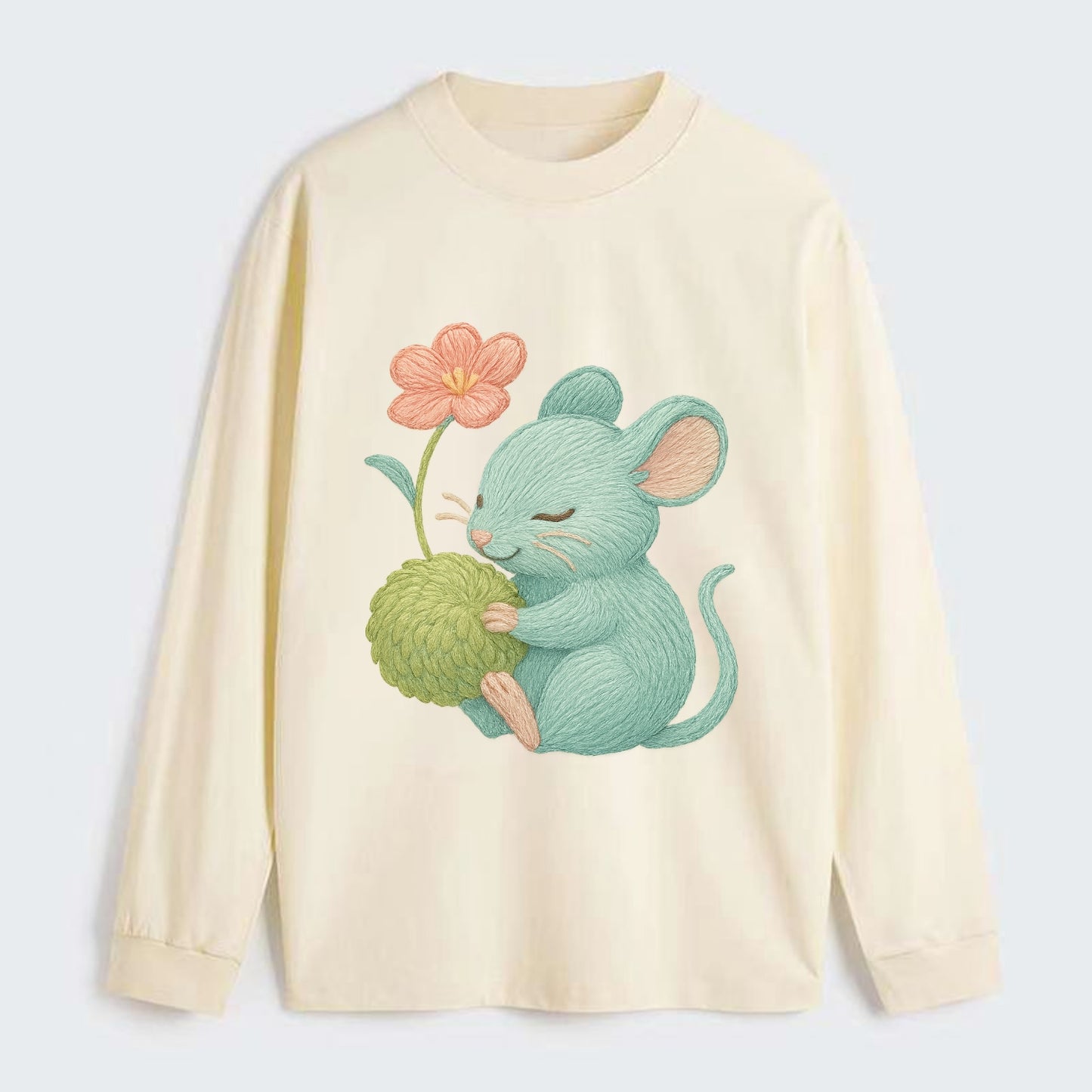 Mint Mouse - Classic Long Sleeve Shirt - Beige