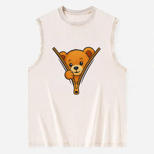 zipper bear - Vintage Washed Tank