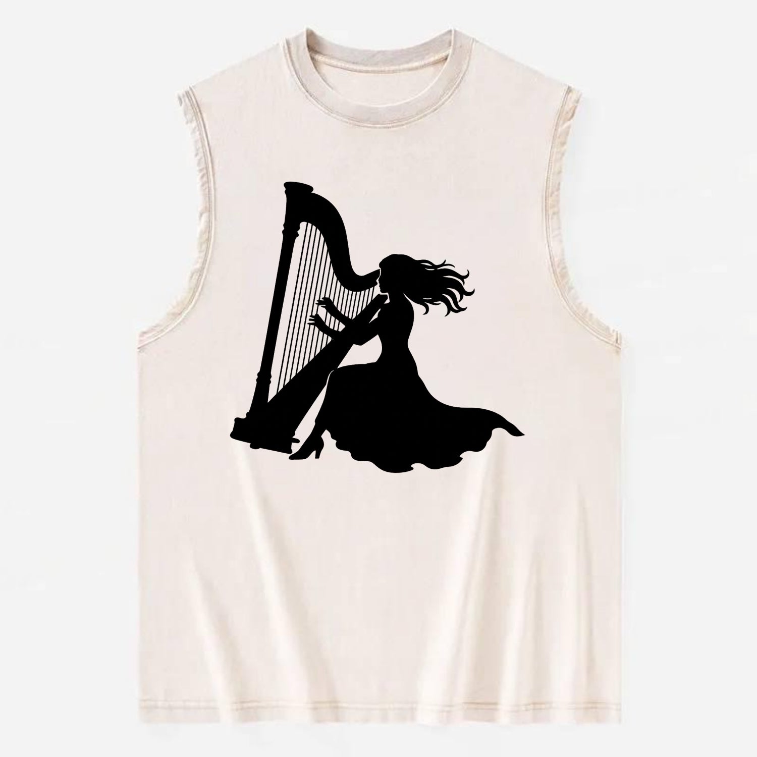 Harpist playing ethereal melody - Vintage Washed Tank - Beige
