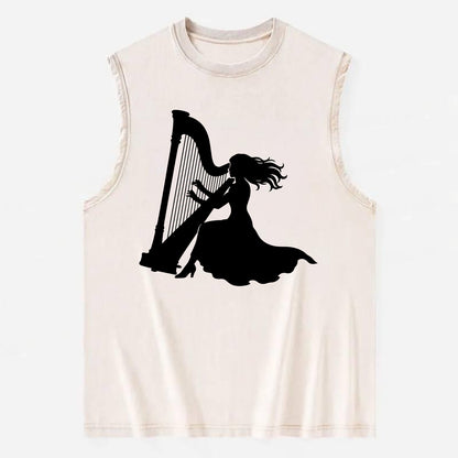 Harpist playing ethereal melody - Vintage Washed Tank - Beige
