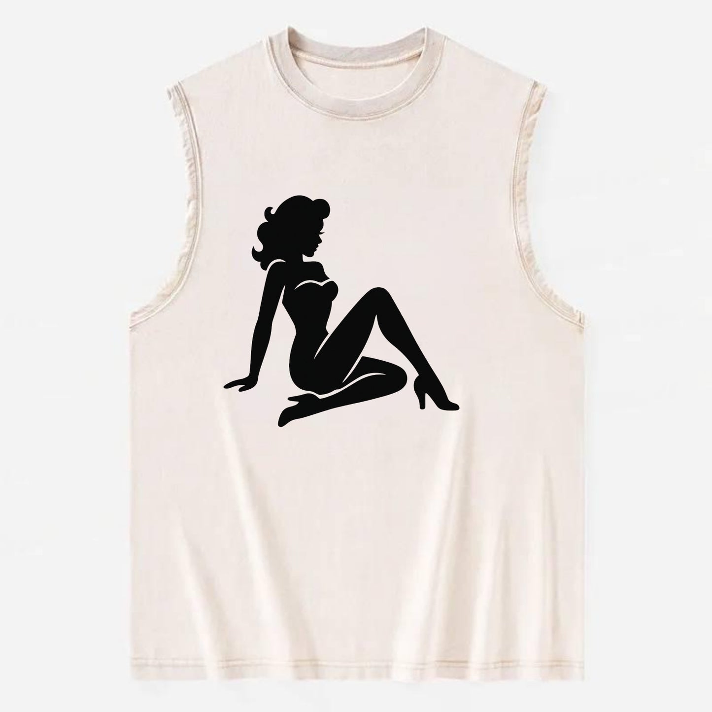 Pin-up girl classic pose - Vintage Washed Tank - Beige