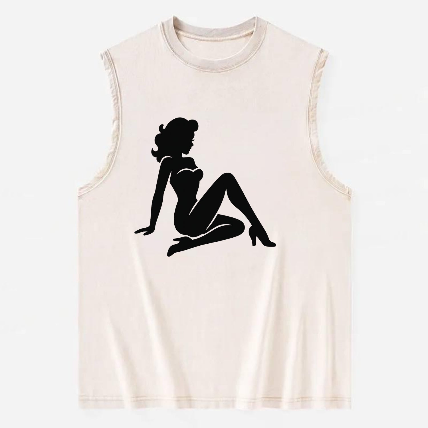 Pin-up girl classic pose - Vintage Washed Tank - Beige