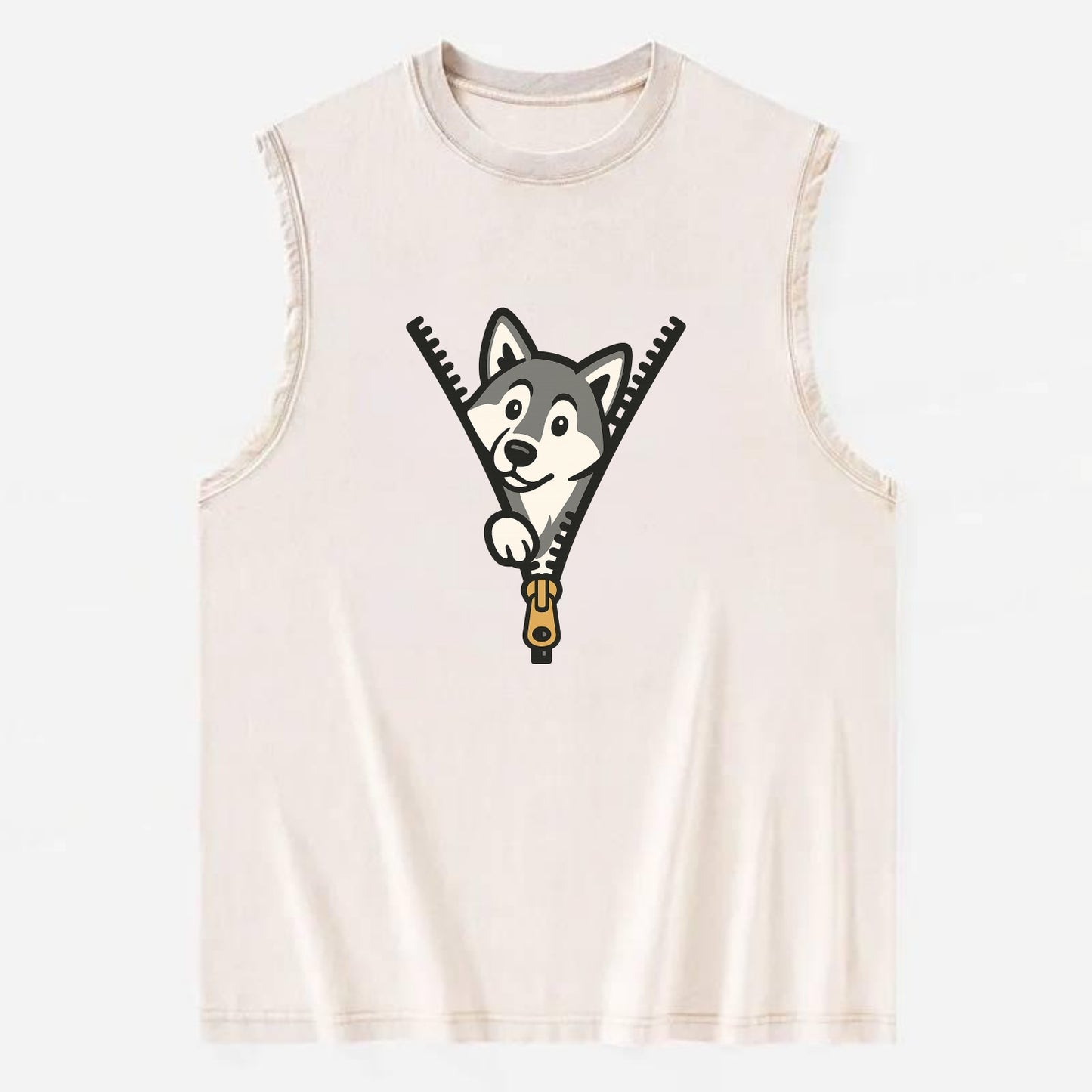 Alaskan Malamute - Vintage Washed Tank - Beige