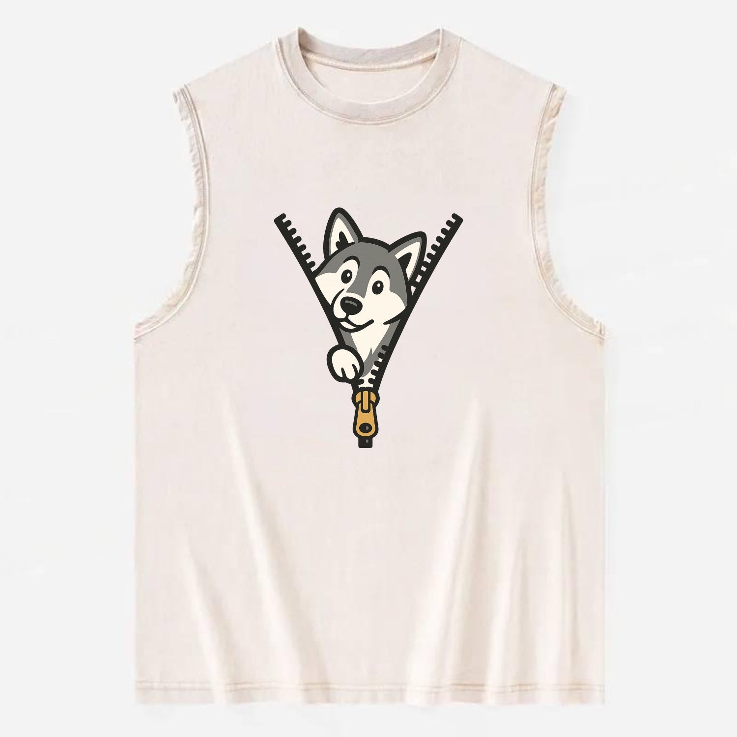 Alaskan Malamute - Vintage Washed Tank - Beige