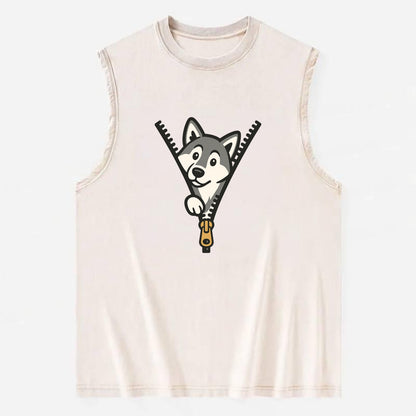 Alaskan Malamute - Vintage Washed Tank - Beige