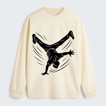 Breakdancer windmill move - Classic Long Sleeve Shirt - Beige
