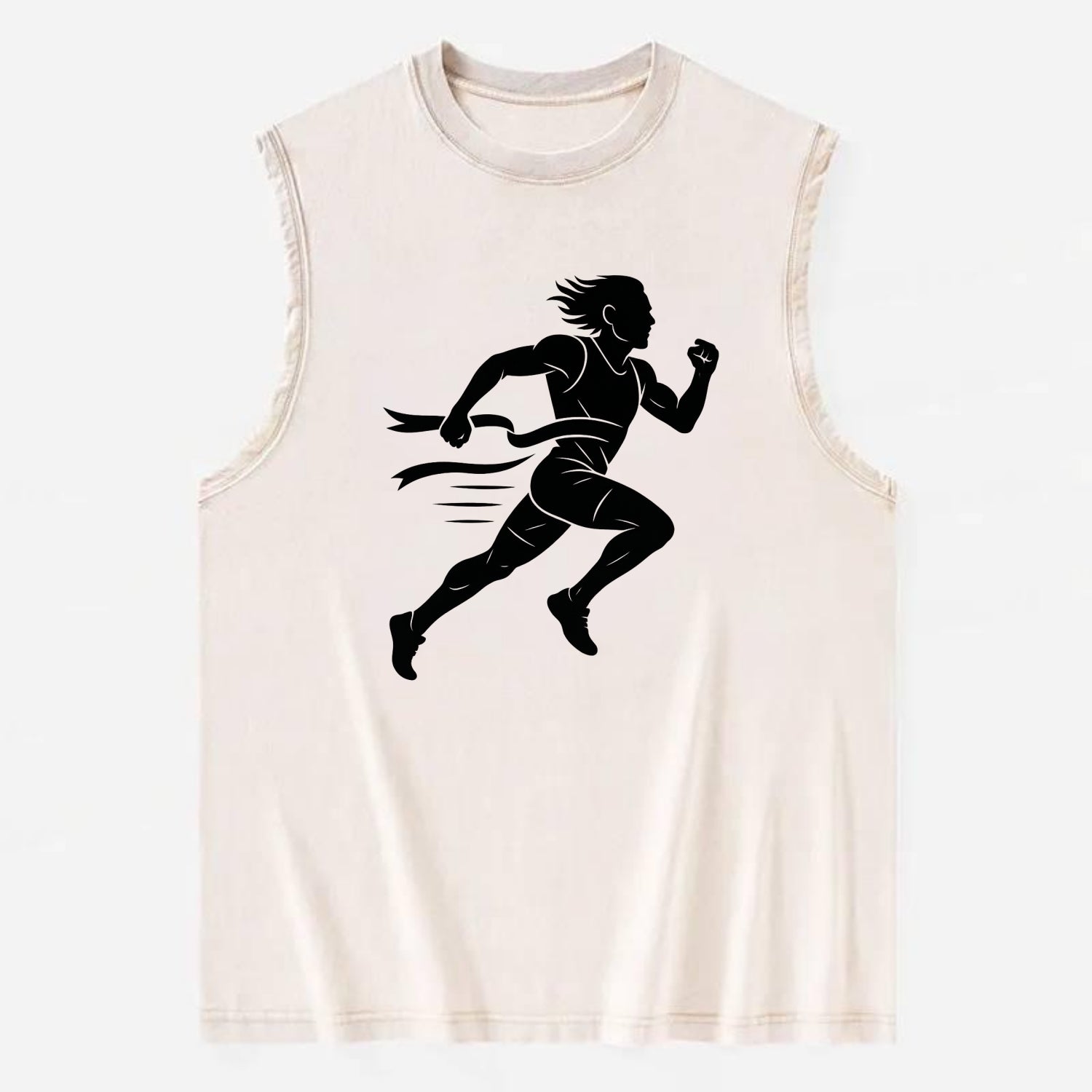 Runner sprinting finish line - Vintage Washed Tank - Beige
