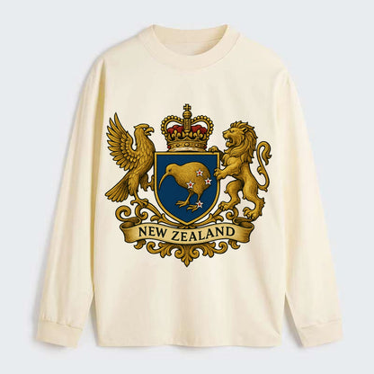 New Zealand Heritage Badge - Classic Long Sleeve Shirt - Beige