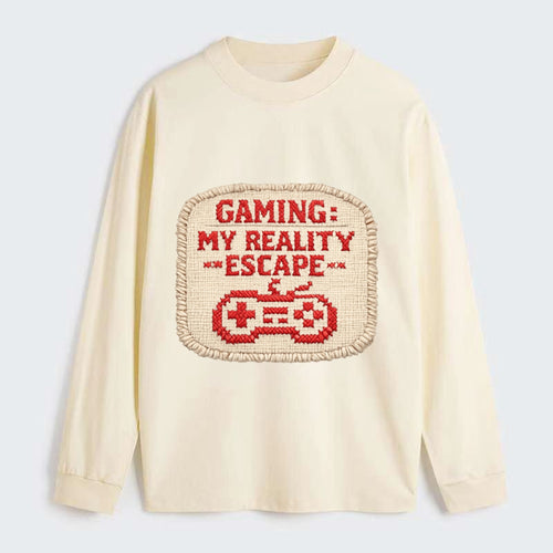 GAMING: MY REALITY ESCAPE - red game escape - red - gaming reality - Classic Long Sleeve Shirt