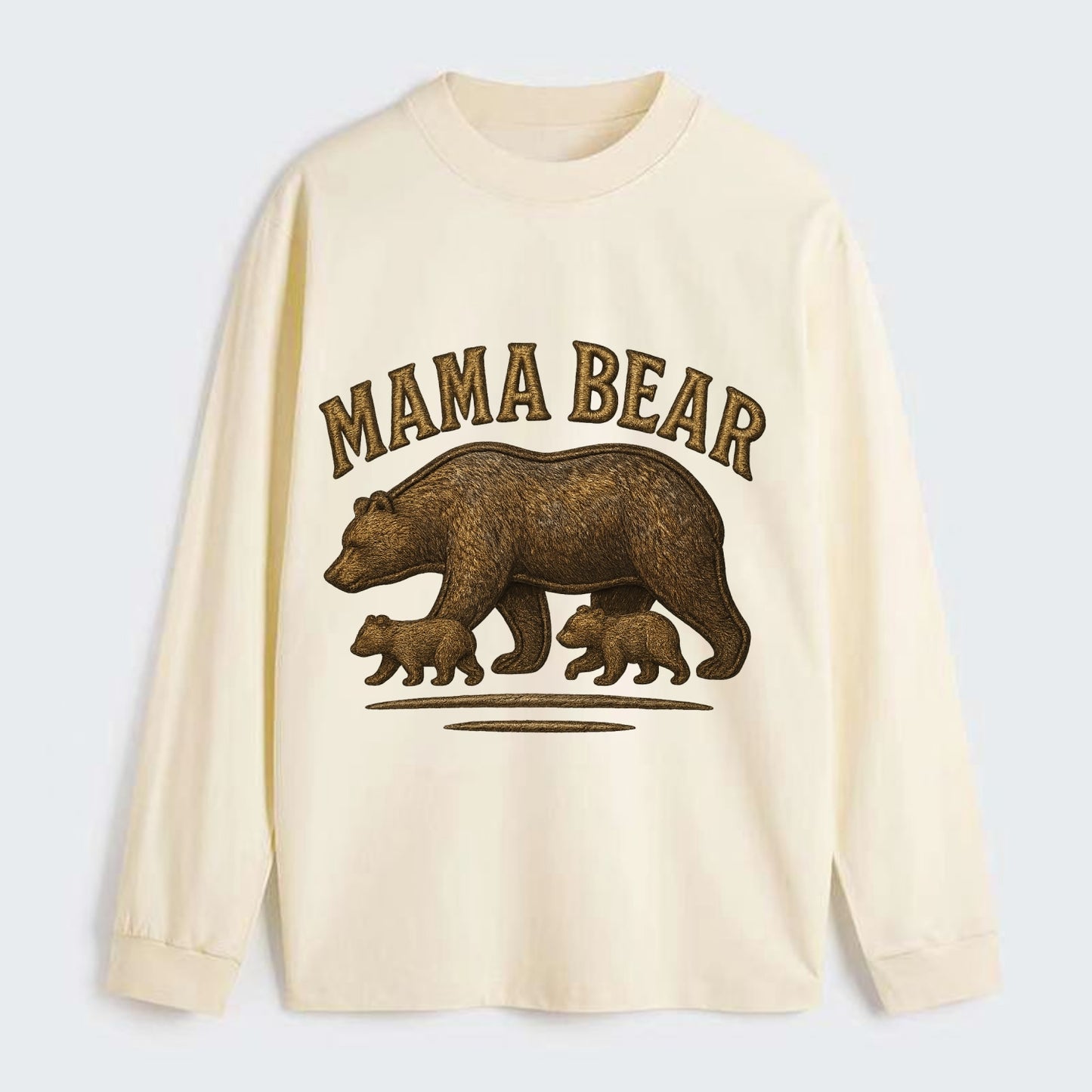 Mama Bear  - Classic Long Sleeve Shirt - Beige