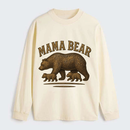 Mama Bear  - Classic Long Sleeve Shirt - Beige