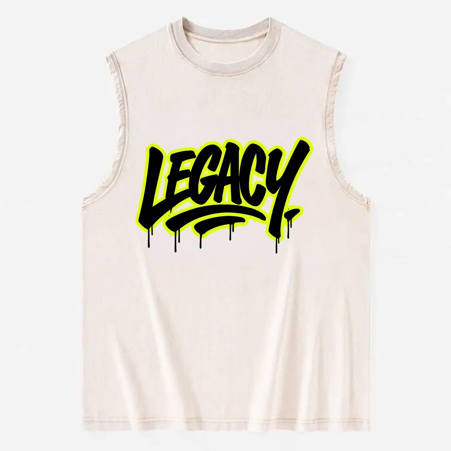Bold typography design - "LEGACY" - what you leave behind, lasting impact - Vintage Washed Tank - Beige
