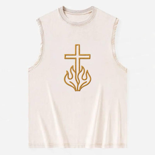 Burning Bush Cross  - Vintage Washed Tank