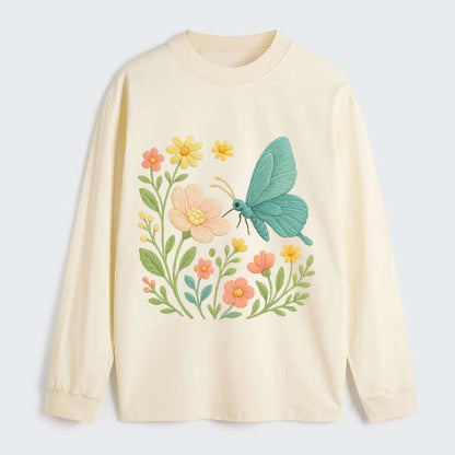 Mint Night Butterfly - Classic Long Sleeve Shirt - Beige