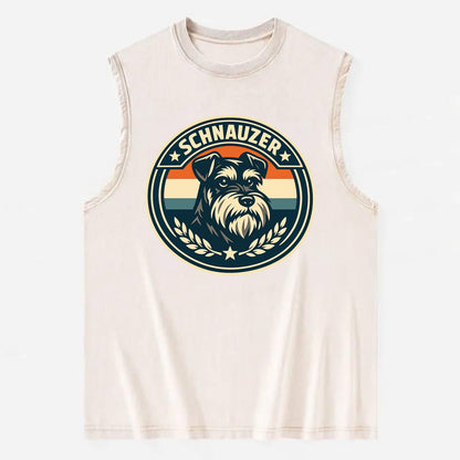 Noble Schnauzer Emblem - Vintage Washed Tank - Beige