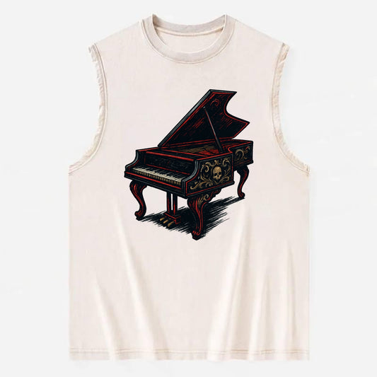 Harpsichord with baroque decorative styling - Vintage Washed Tank - Beige
