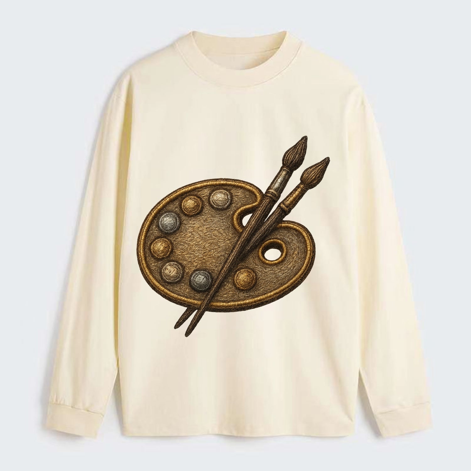 Artist palette with brushes - painter emblem - Classic Long Sleeve Shirt - Beige