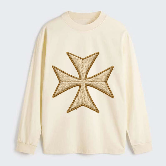 Hospitaller Cross  - Classic Long Sleeve Shirt - Beige