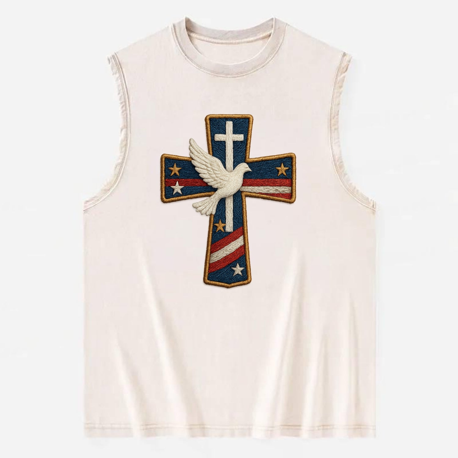 Dove and Cross  - Vintage Washed Tank - Beige