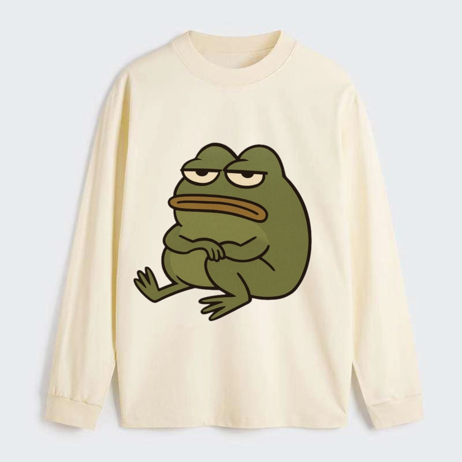 The Frog Judges Silently - Classic Long Sleeve Shirt - Beige
