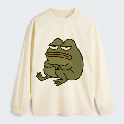 The Frog Judges Silently - Classic Long Sleeve Shirt - Beige
