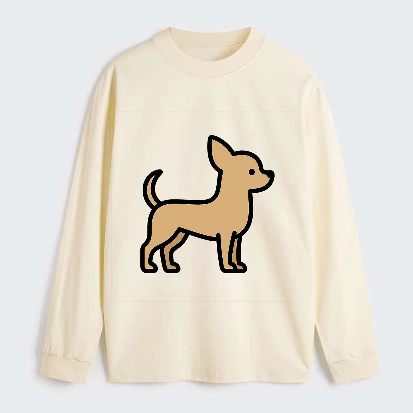 Chihuahua - Tan smooth coat flat side profile - Classic Long Sleeve Shirt - Beige