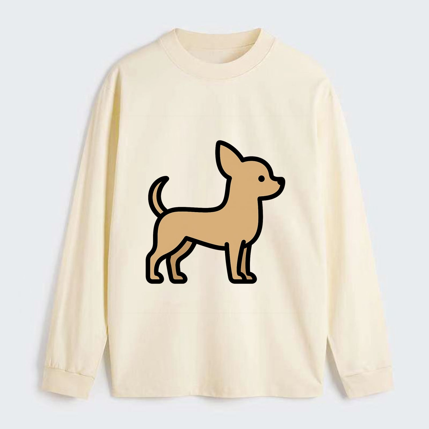 Chihuahua - Tan smooth coat flat side profile - Classic Long Sleeve Shirt - Beige