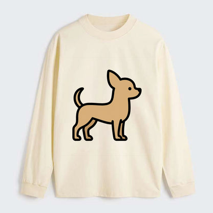 Chihuahua - Tan smooth coat flat side profile - Classic Long Sleeve Shirt - Beige