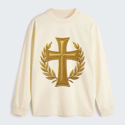 Victory Cross  - Classic Long Sleeve Shirt - Beige