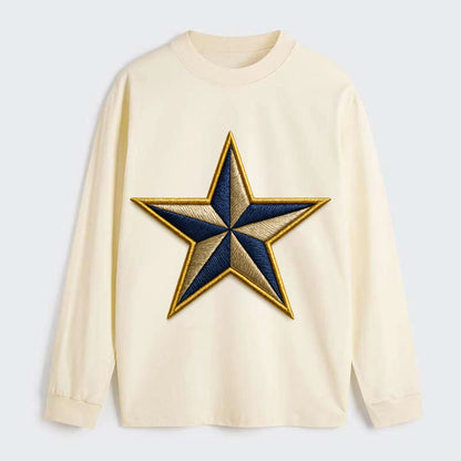 Nautical Star  - Classic Long Sleeve Shirt - Beige